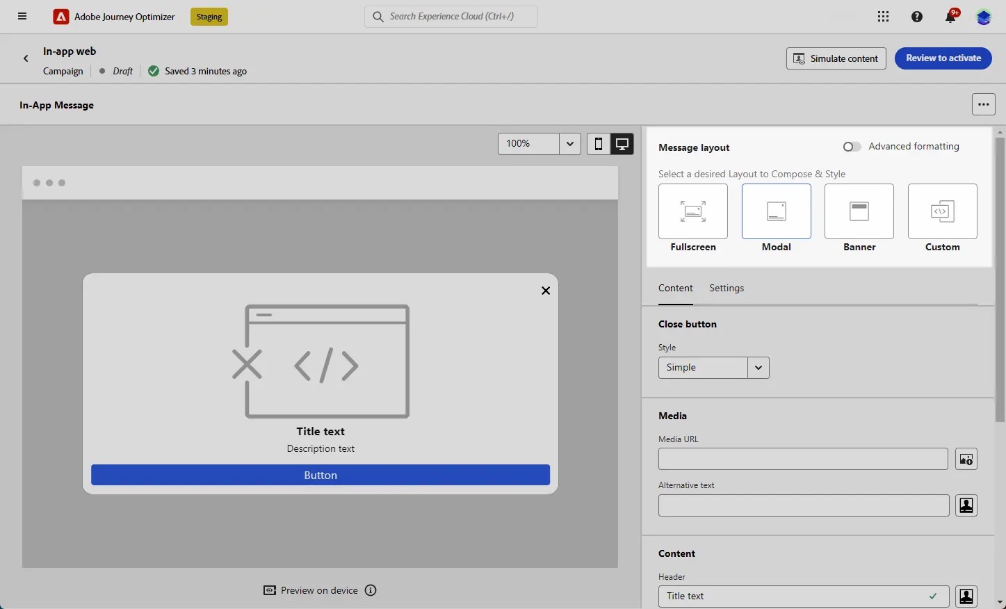 screenshot of Adobe Journey Optimizer